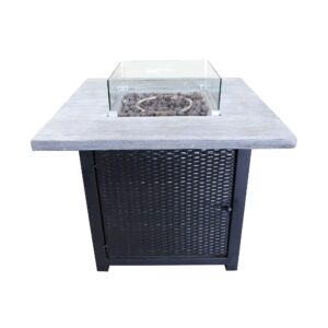 Teamson Home Outdoor Garden Rattan Propane Gas Fire Pit Table Burner