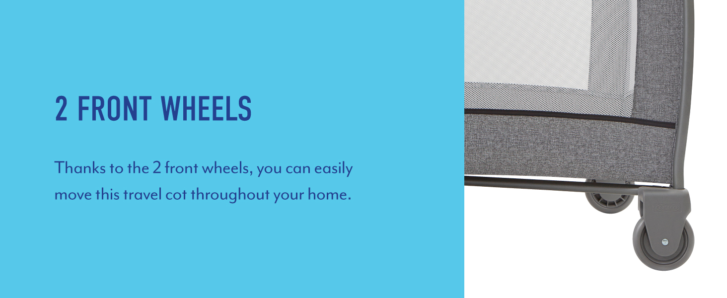 Graco Contour Electra Travel Cot with 2 wheels