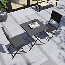 Capri Bistro Set, Black