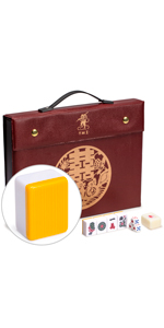  Professional Chinese Mahjong Game Set, “Double Happiness” (Yellow)