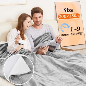 Mia&Coco Electric Heated Blanket Throw Flannel Sherpa Fast Heating 200x180cm