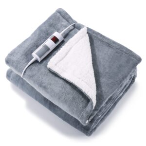 Electric Blanket 130 x 180cm Heated Throw with 6 Heating Levels & 6H Auto-Off Timing Settings