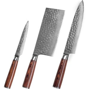 3-PC Damascus Kitchen Knife Set (Chef's Knife