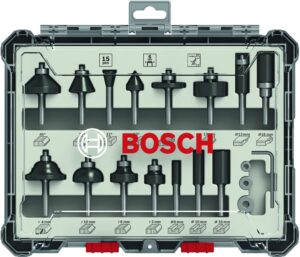 Bosch Professional 15 pcs. Mixed Router Bit Set (for Wood