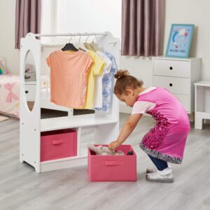 Liberty House Toys Children's White Wooden Dress Up with Storage Bins