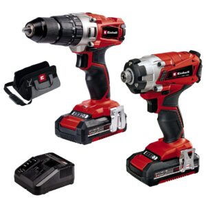 Einhell Power X-Change 18V Cordless Drill And Impact Driver Set With 2 x Batteries