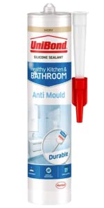 unibond anti mould white sealant silicone bathroom bath shower tiles joints waterproof seal sealing