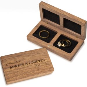 Prazoli Ring Box for Wedding Ceremony - Wooden Ring Bearer Box Wedding Accessories