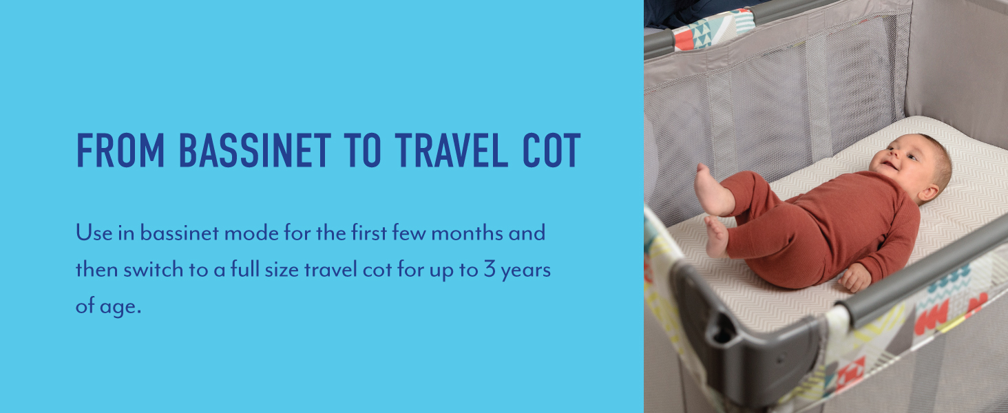 Graco Contour Electra Travel Cot with newborn bassinet