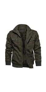 black jacket mens military style padded jacket fleece military jacket men’s winter fleeced