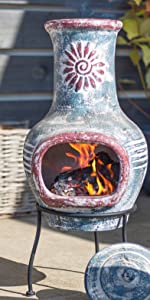 La Hacienda Clay Chimenea Swirl Small