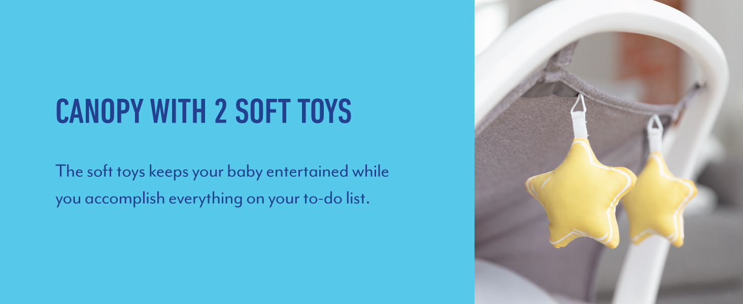 Graco Move with Me with canopy and soft toys