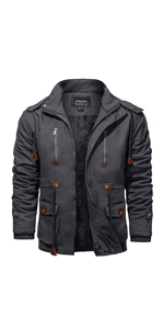 black jacket mens military style padded jacket fleece military jacket men’s winter fleeced