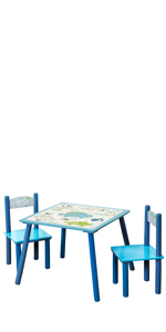 Children's seat set, children's table, children's chair, chair, chair, table, white, wood, crafts, painting, sitting