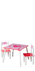 Children's seat set, children's table, children's chairs, children's chair, table, chair, seat, pink, girls, crafts.