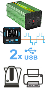 2000W Inverter 12v DC to 240v 220v AC 2kw