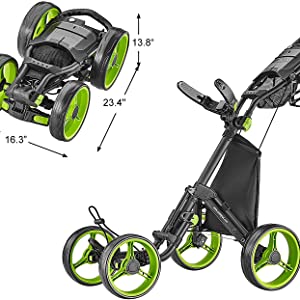 CaddyTek Superlite Explorer 4 Wheel Golf Push Cart