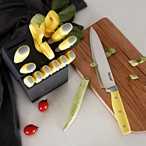 yellow knife block set