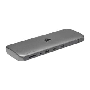 Corsair TBT200 Thunderbolt™ 4 Dock - Up to 96W Power Delivery - 4x Thunderbolt 4 Ports - Thunderbolt Dock Utility - 4x USB Type-A Ports - USB Type-C Port - SD 4.0 Card Reader - 2.5Gb Ethernet Po