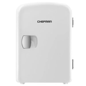 Chefman Portable White Personal Mini Fridge Cools Or Heats & Provides Compact Storage For Skincare