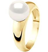 Pearls & Colors Women's Jewellery Pendant - Genuine Diamond 0.060 Carats - Genuine Round Freshwat...