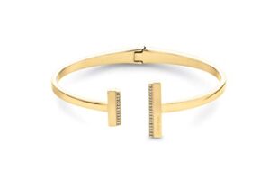 Calvin Klein Bangle Bracelets for Women MINIMAL LINEAR Collection Embellished with Crystals