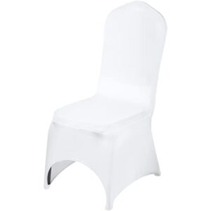 VEVOR 50pcs Chair Cover Wedding Spandex White Chair Covers Stretch Fabric Removable Washable Protective Slipcovers for Weddings Banquets Ceremony(Arched