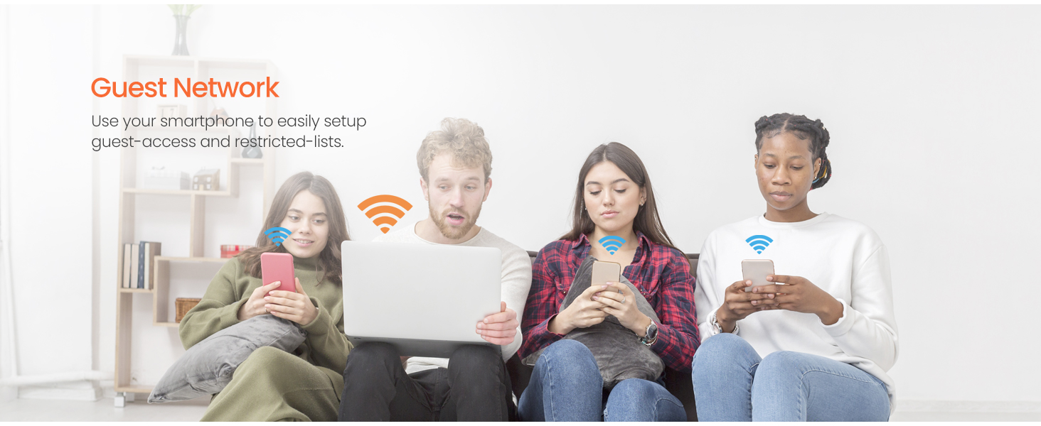 Guest Network: Use your smartphone to easily setup guest-access and restricted-lists 