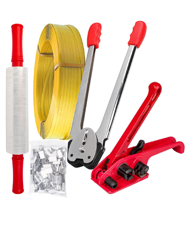 Strapping Tool Kit 1 Roll Poly Strap Packaging Banding Tensioner Plastic Sealer