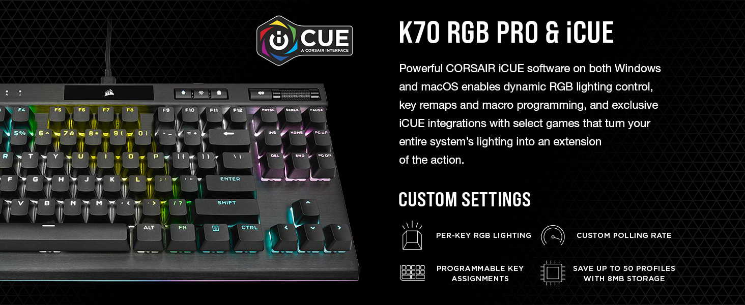 CORSAIR iCUE, icue, rgb gaming keyboard, rgb keyboard