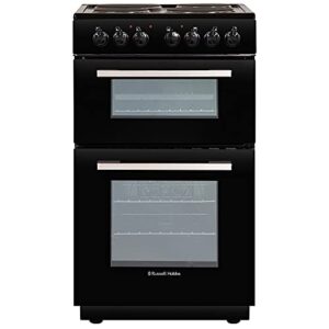 Russell Hobbs RH50ETCEH2001B Black 85L Freestanding 50cm Wide Fan Assisted Electric Cooker with Double Oven