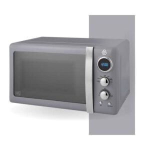 Swan Retro LED Digital Microwave Grey