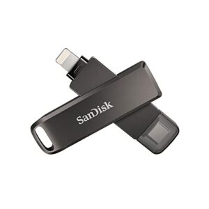SanDisk iXpand Flash Drive Luxe 256GB 2-in-1 Lightning & USB Type-C connectors for your iPhone and iPad