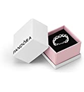 Pandora Moments Women's Sterling Silver Band of Hearts Ring, Size 56, With Gift Box