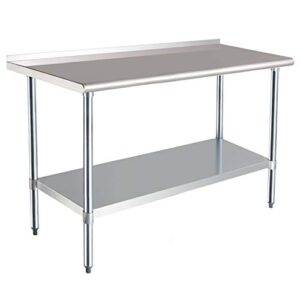 AmazonCommercial NSF Stainless-Steel Workbench with Backsplash - 61 x 152 cm