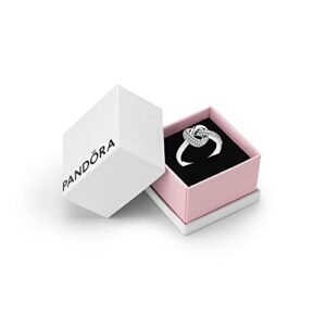 Pandora Moments Women's Sterling Silver Knotted Heart Cubic Zirconia Ring