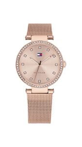 Tommy Hilfiger Analogue Quartz Watch for Women with Rose Gold Coloured Stainless Steel Mesh Bracelet - 1782508