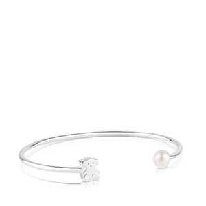 TOUS Women's Sweet Dolls Silver Pearl Bangle