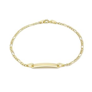 Carissima Gold Women's 9 ct Yellow Gold Hollow Figaro ID Bracele