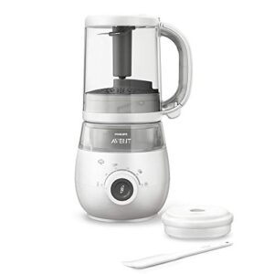 Philips Avent 4-in-1 Baby Food Processor - Healthy Baby Food Maker and Blender in White (Model SCF883/02)