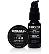 Brickell Men's Restoring Eye Serum Treatment for Men, Natural and Organic Eye Serum to Firm Wrink...