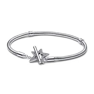 Pandora Moments Asymmetrischer Stern T-Verschluss Schlangen-Gliederarmband