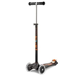MICRO Maxi Micro LED Deluxe Scooter Boys/Girls 5 to 12 Years Black