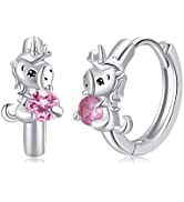 Heart Hoop Earrings 925 Sterling Silver Blue Crystal Heart Huggie Hoop Earrings Heart Circle Hing...