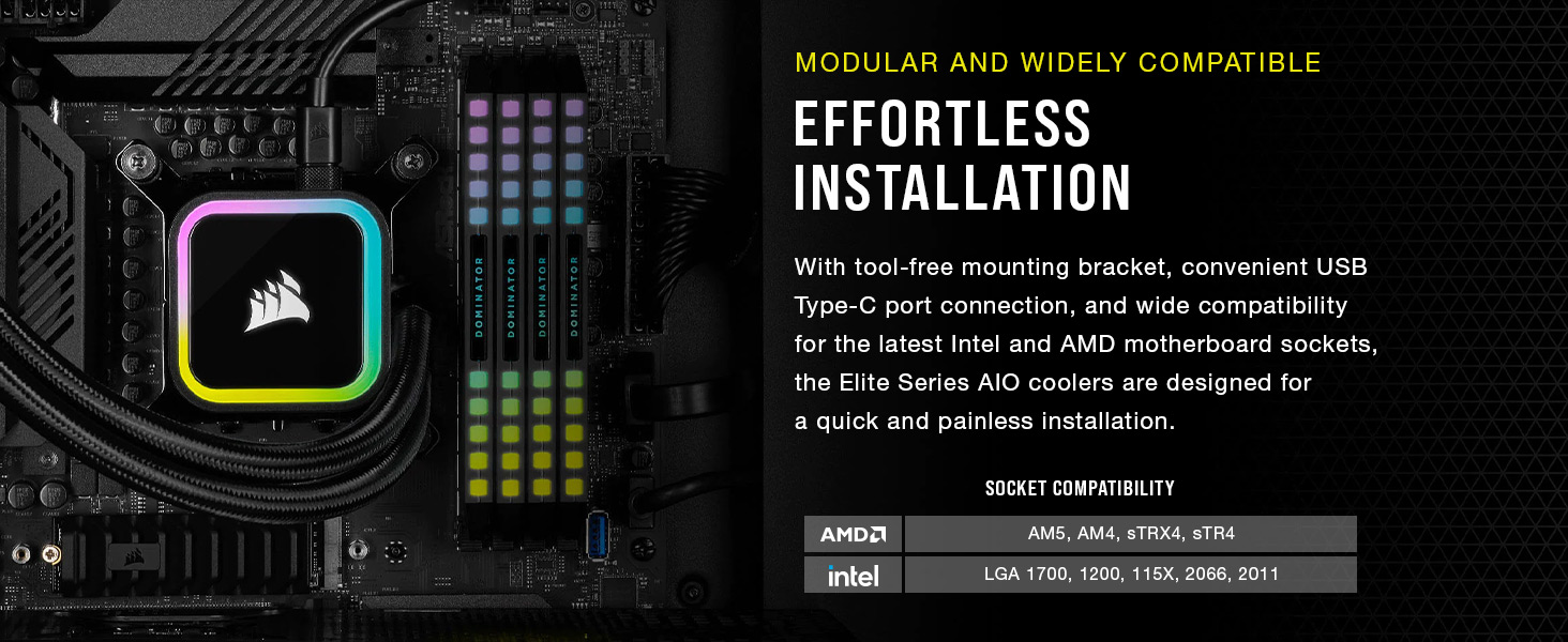 tool-free mounting bracket, USB Type-C, Intel, AMD AM4