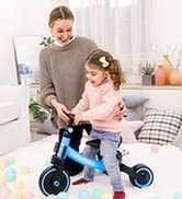 besrey 7-in-1 Toddler Tricycle with 5-Height Parent Steering Push Handle for 1-5 Years Old, Folda...