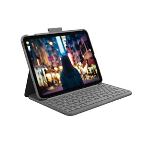 Logitech iPad (10th generation) Keyboard Case | Slim Folio with integrated wireless keyboard - Graphite