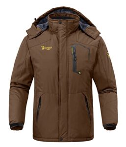 YSENTO Mens Waterproof Ski Winter Jacket Outdoor Warm Windproof Fleece Coats with Hood
