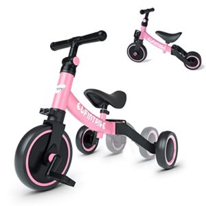 besrey 5 in 1 Balance Toddler Bike Kids Trike Toddler Tricycle ideal for 10 Months to 4 Years Old Kids Boys Girls Indoor Outdoor