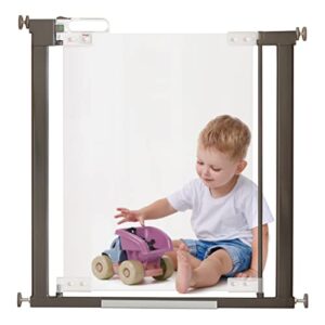 Fred Safety Pressure Fit Acrylic Clear-View Baby Safety Gate | Extendable Stair Gate Fits Wide Openings 76cm to 96cm | Award-Winning Modern Babyproofing Solutio